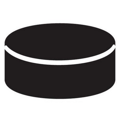 Hockey Puck Magnet w/ Full Magnetic Back (6 Square Inch)